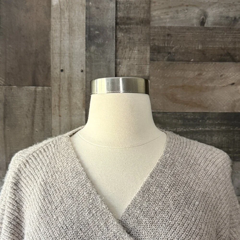 Lulu's cream wrap crop top sweater xsmall festival boho chic granola earth girl